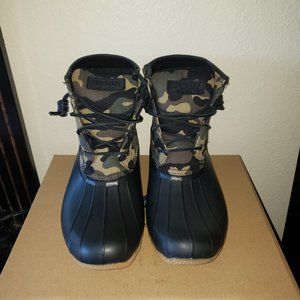 Sperry Top-Sider Saltwater Camo Duck Boots, sz 9.5